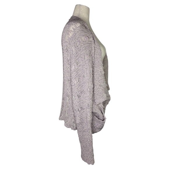 Hayden LA Lavender Open Knit Cardigan Sweater S/M Boho Slouchy Layering Cozy - Picture 3 of 8